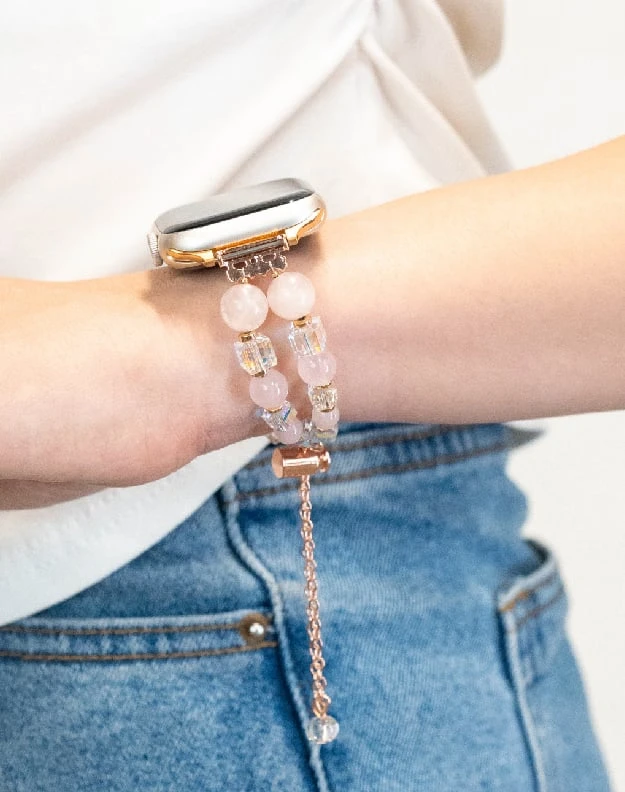 apple watch strap pink gold charms strap 44/45/49 mm